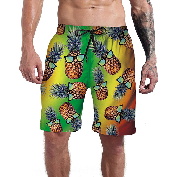 Sunglasses Pineapple Funny Swim Trunks