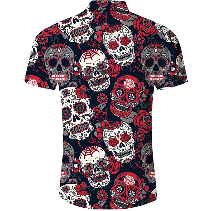 Colorful Skull Funny Hawaiian Shirt