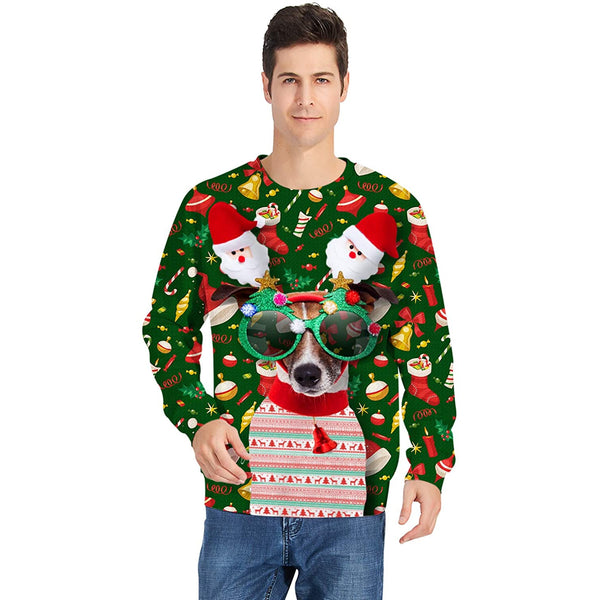 Sunglasses Dog Ugly Christmas Sweater