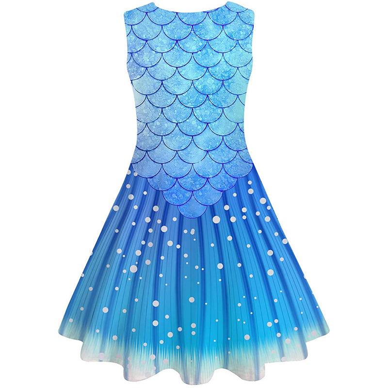 Deep Blue Mermaid Funny Girl Dress