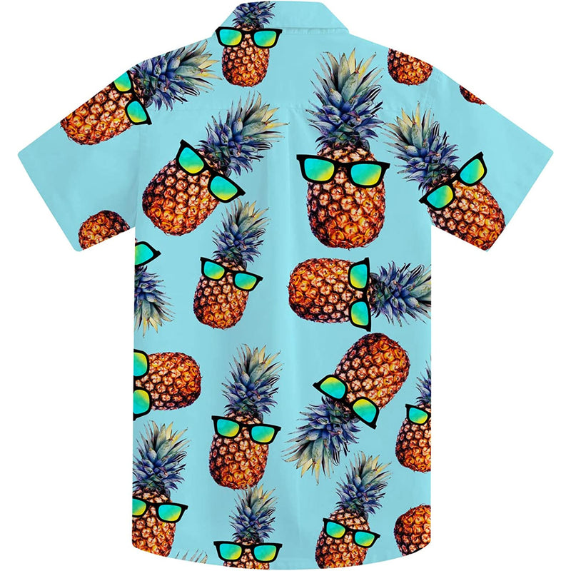 Sunglasses Pineapple Light Blue Funny Toddler Hawaiian Shirt
