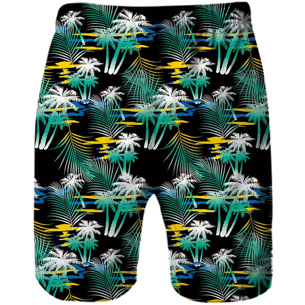 Tropical Leaf Tree Funny Swim Trunks