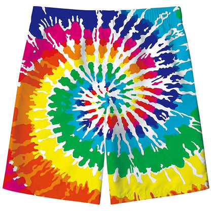 Lustige Badehose für Jungen mit Regenbogen-Wirbel