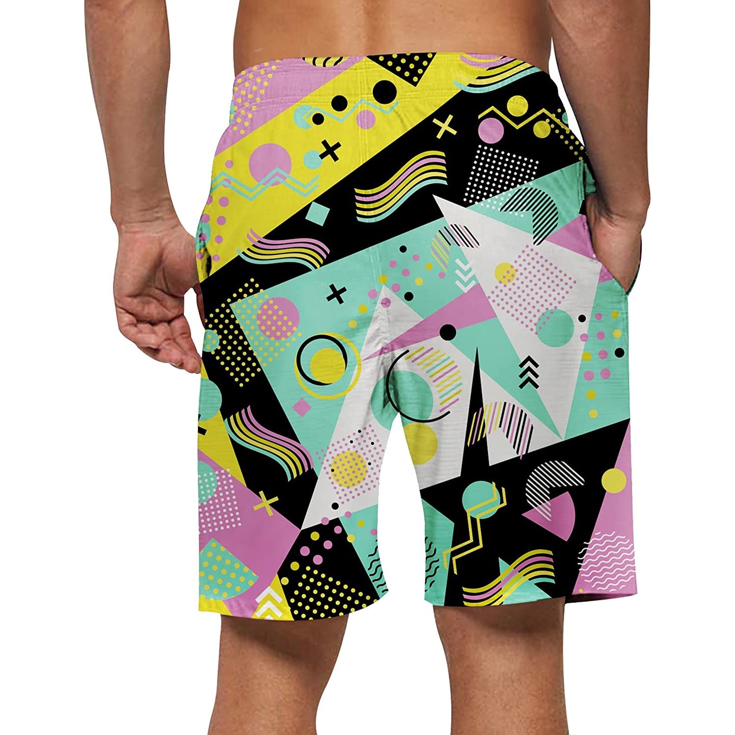 80s Yellow Funny Swim Trunks