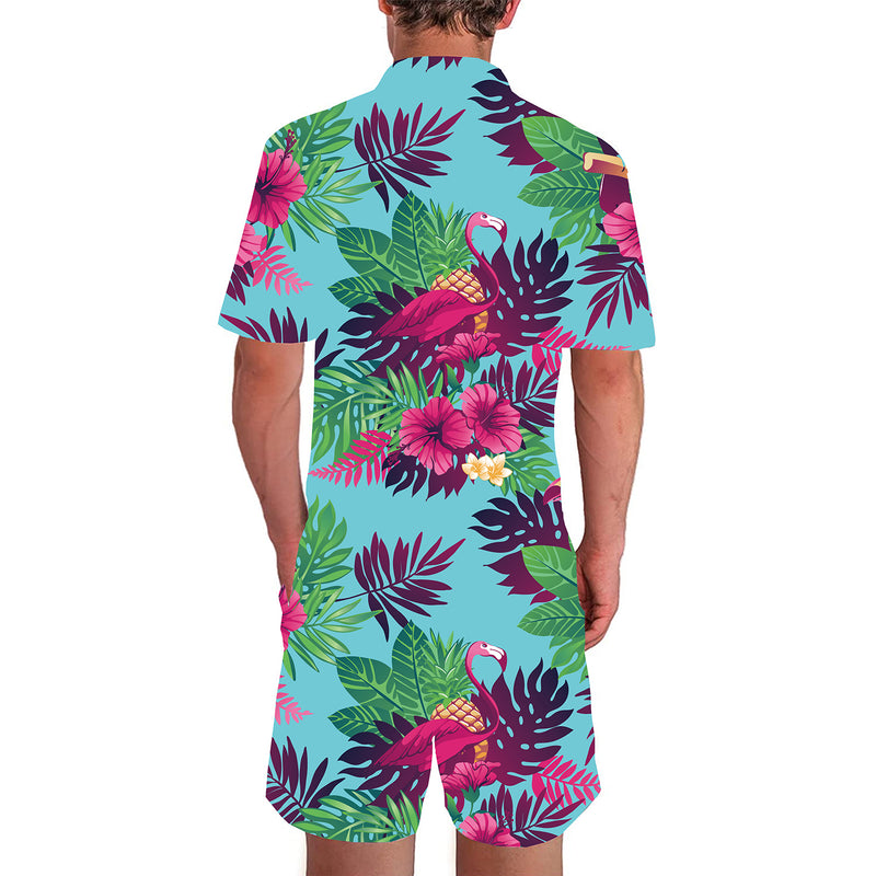 Floral Pineapple Flamingo Men Romper