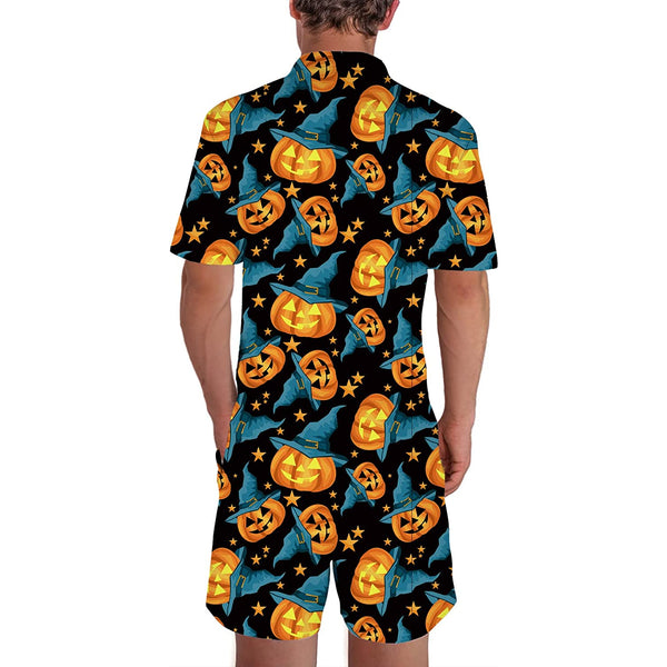 Halloween Pumpkin Men Romper