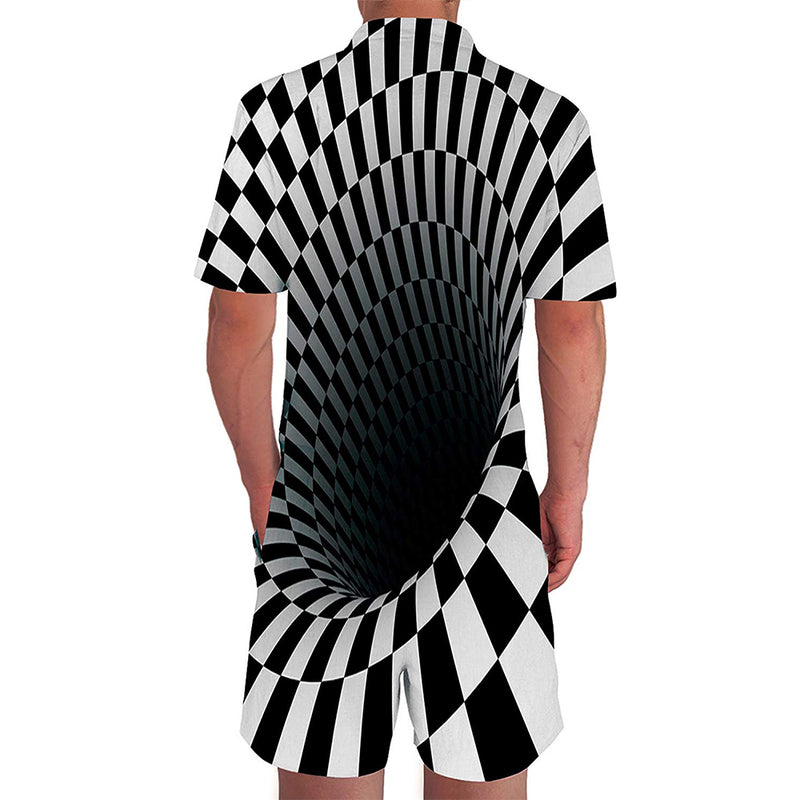 Novelty Black and White Male Romper