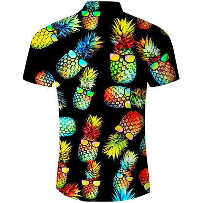 Zwarte zonnebril ananas grappig Hawaiiaans shirt
