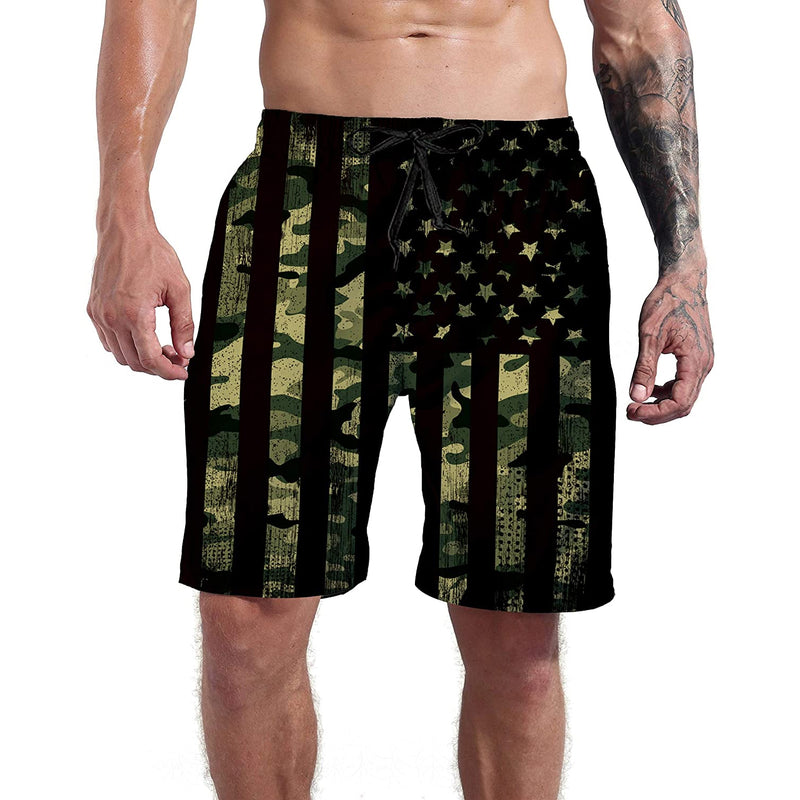 American Flag Funny Swim Trunks