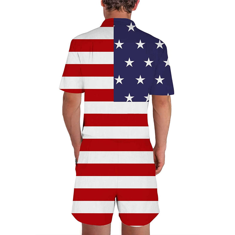 American Flag Tuxedo Men Romper