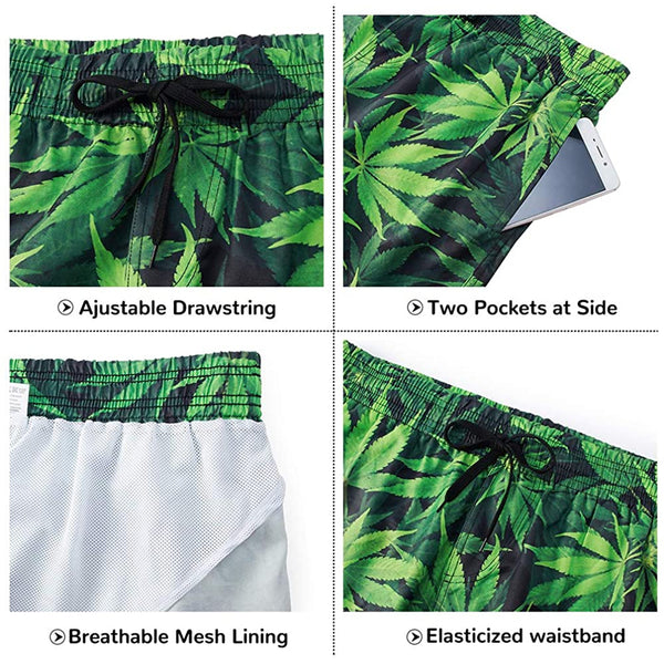 Weed Funny Swim Trunks