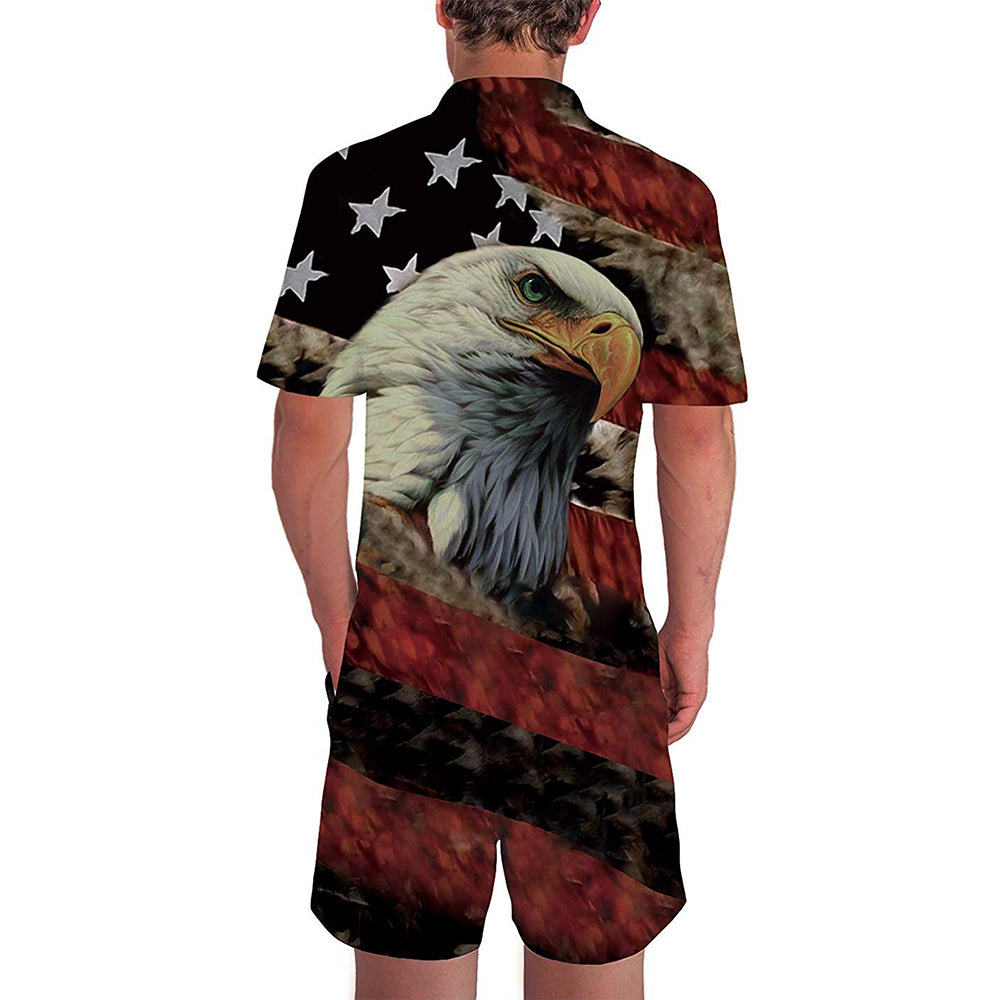 Amerikaanse vlag adelaar retro heren romper
