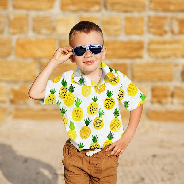 Yellow Pineapple Funny Toddler Hawaiian Shirt