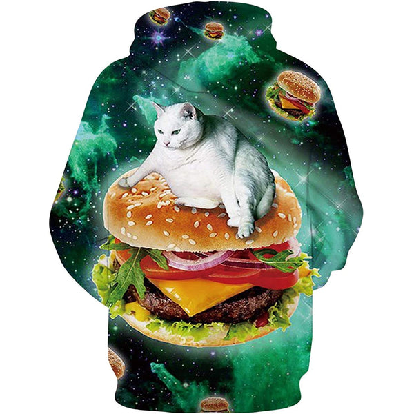 Hamburger Cat Funny Hoodie