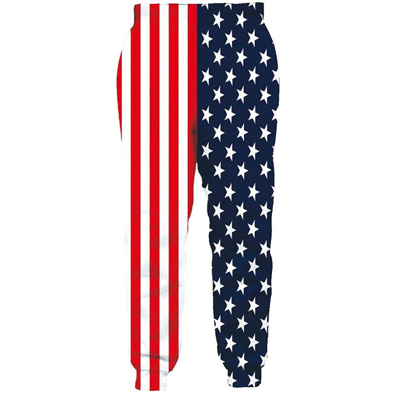 Navy American Flag Funny Joggers