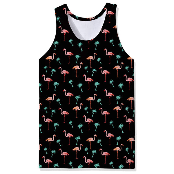 Palm Tree Flamingo Funny Tank Top