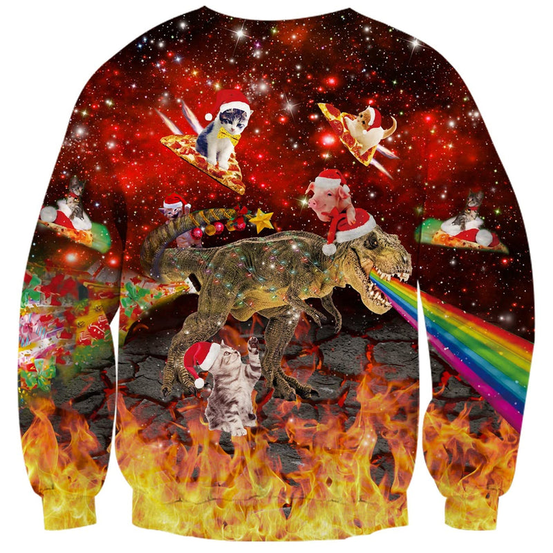 Pig Cat Rainbow Dinosaur Ugly Christmas Sweater