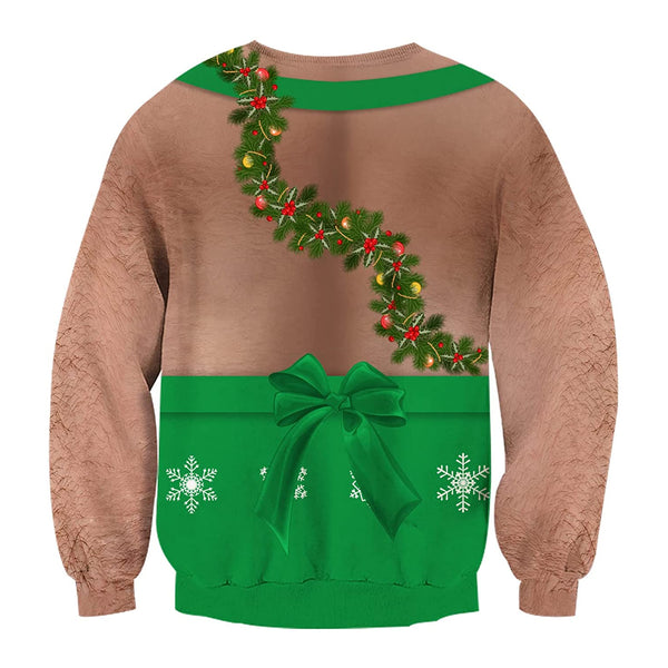 Hairy Chest Sloth Ugly Christmas Sweater