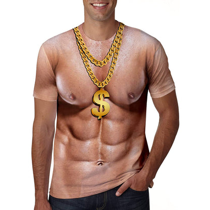 Spier met gouden ketting grappig T-shirt