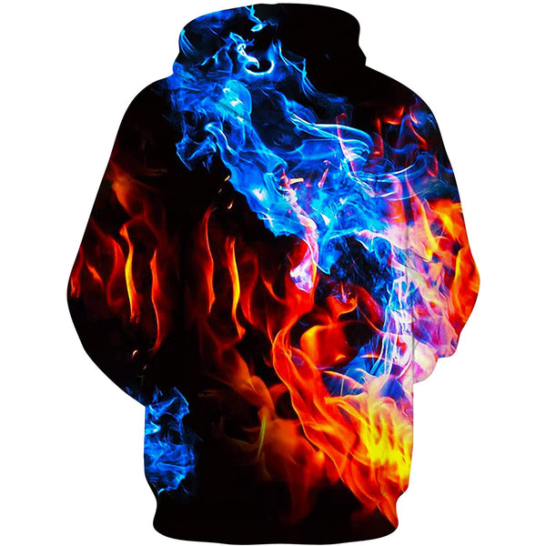 Blue & Red Flame Funny Hoodie