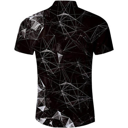 Zwarte geometrie grappig Hawaiiaans shirt