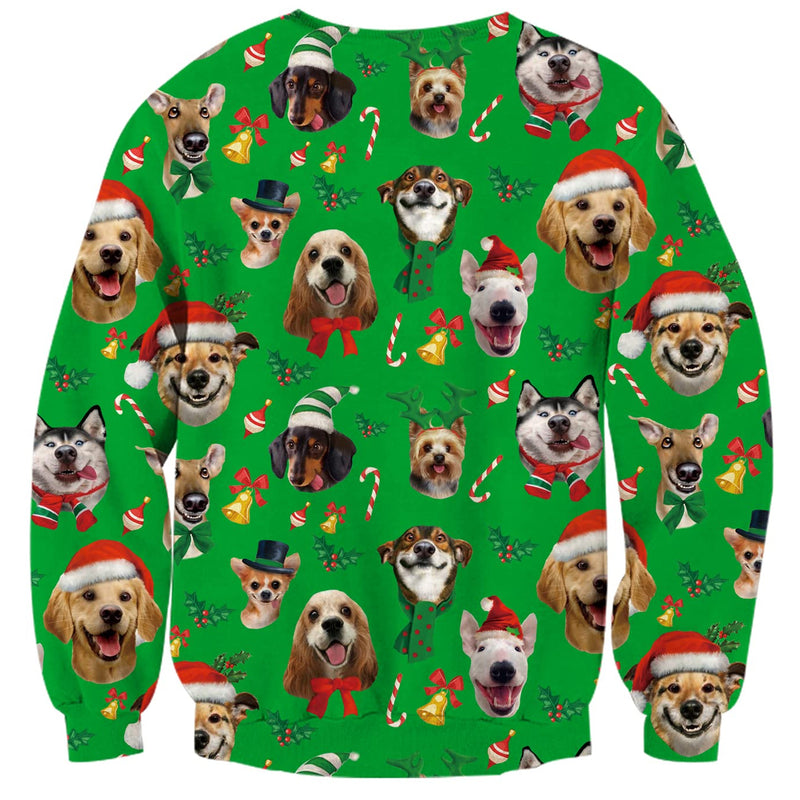 Puppy Green Ugly Christmas Sweater