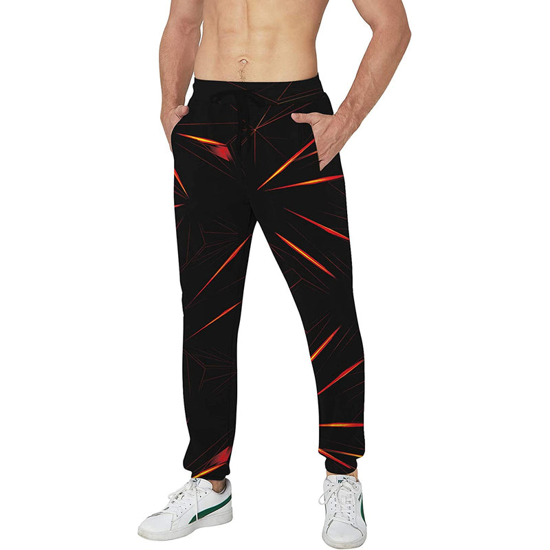 Red Geometric Funny Sweatpants