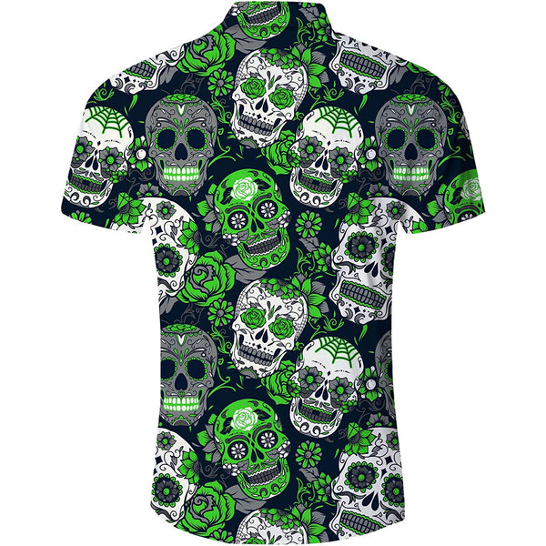 Halloween Rose Skull Funny Hawaiian Shirt