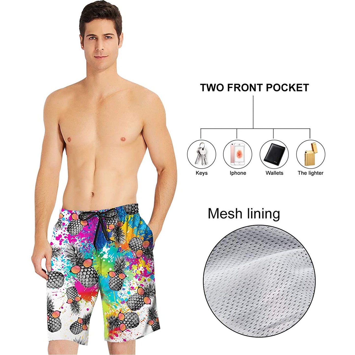 Sonnenbrille Ananas Malerei Lustige Badehose