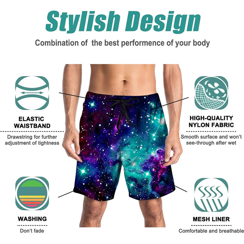 Space Galaxy Funny Swim Trunks