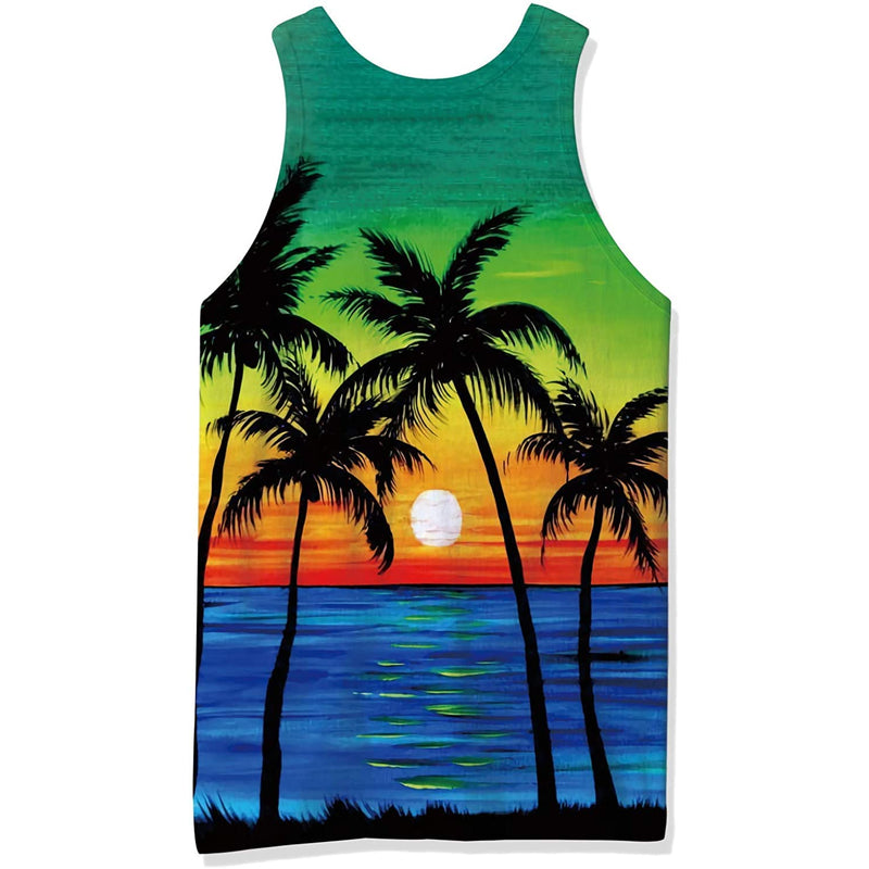 Coconut Tree Sunset Funny Tank Top