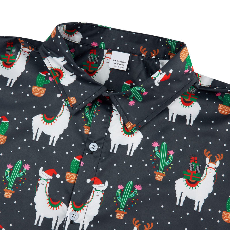 Alpaca Cactus Christmas Funny Hawaiian Shirt