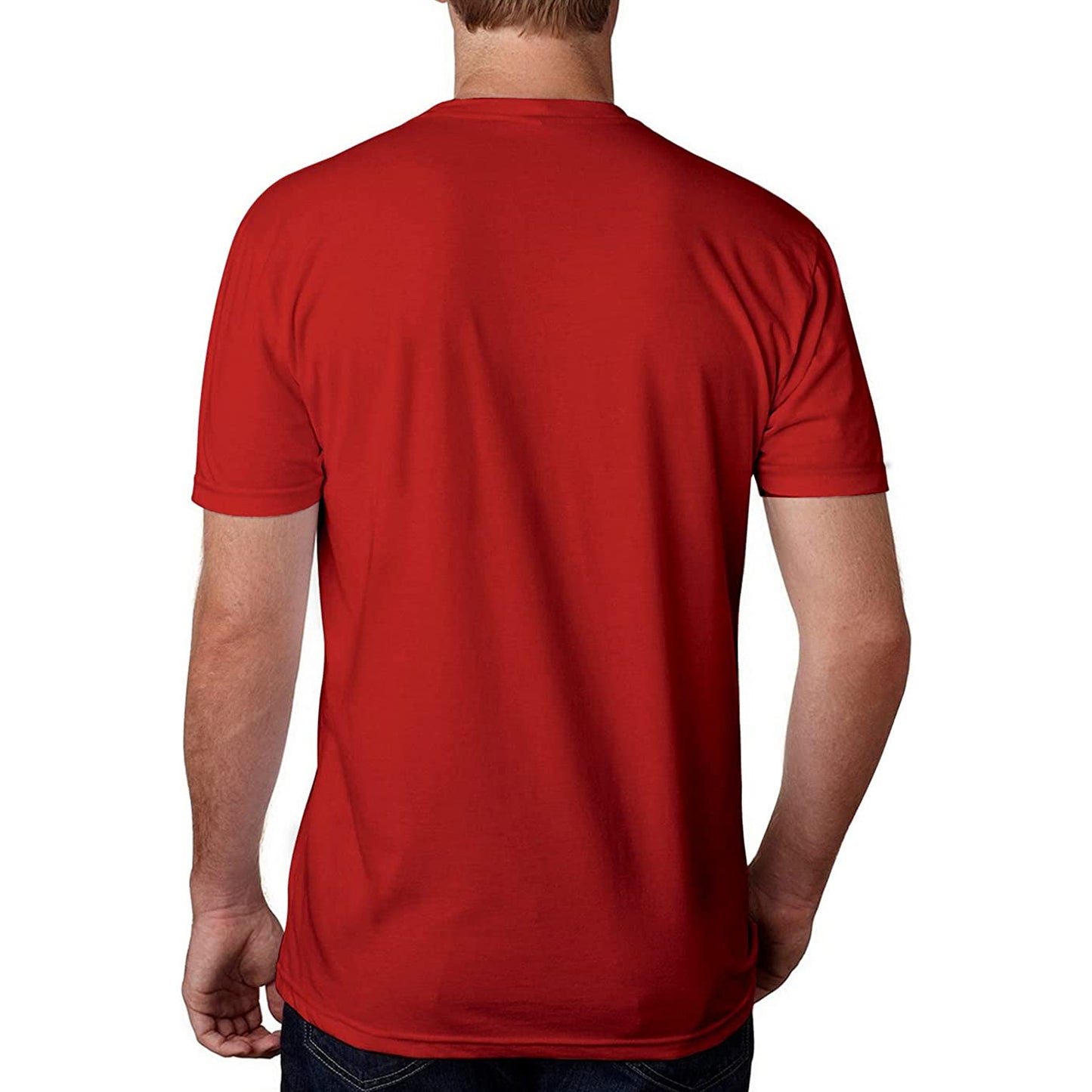 Blote spieren met rode kleren grappig T-shirt