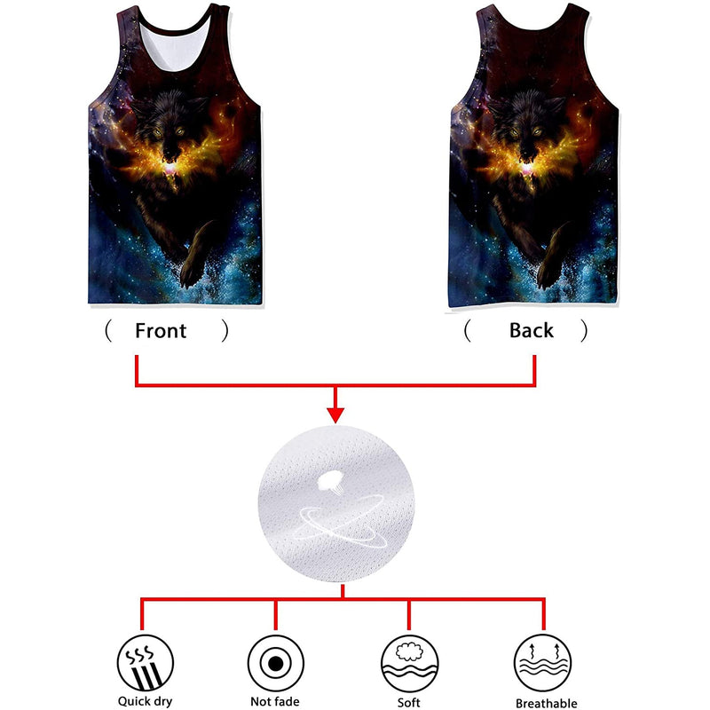 Galaxy Wolf Funny Tank Top