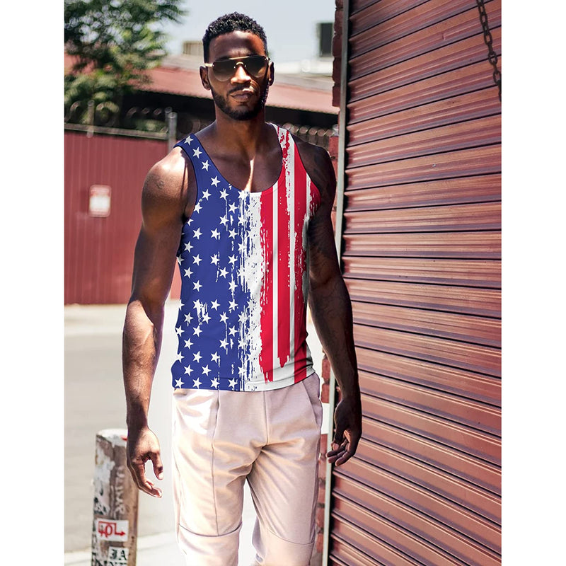 Splash American Flag Funny Tank Top