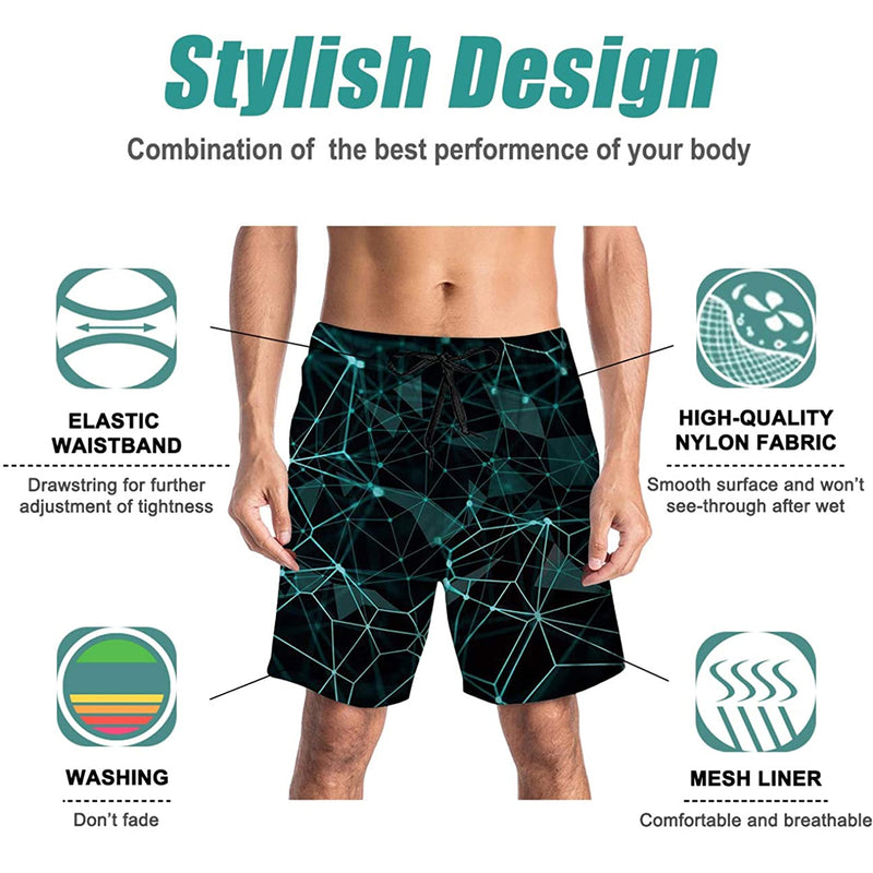 Honeycomb Blue Funny Swim Trunks