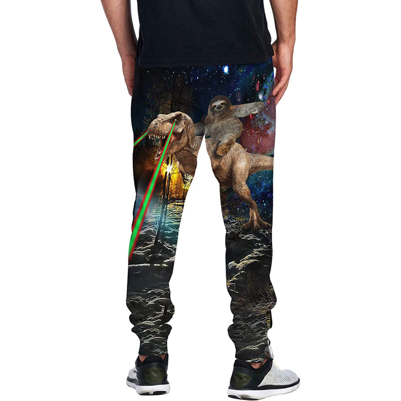 Sloth Riding Dinosaur Funny Sweatpants