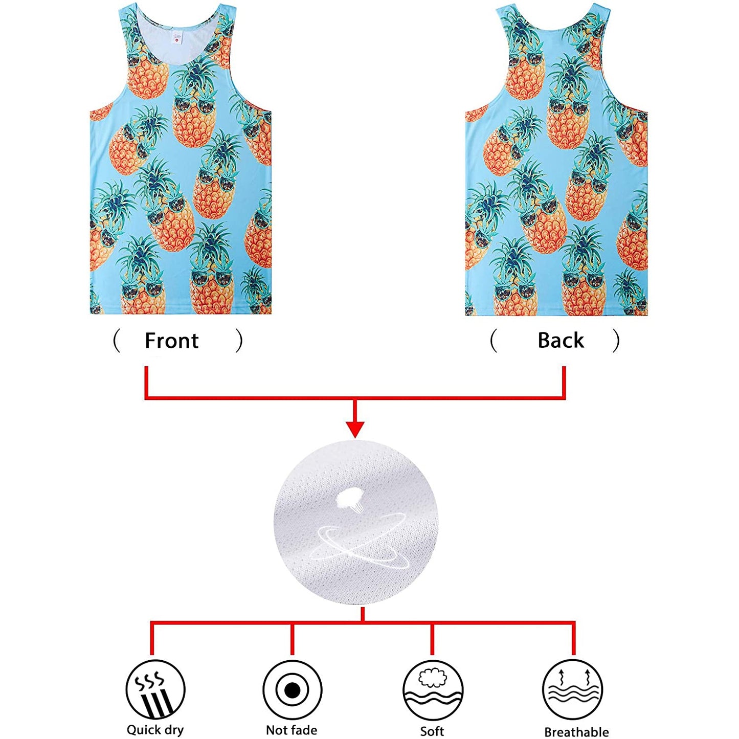 Sonnenbrille Weed Ananas Lustig Tank Top