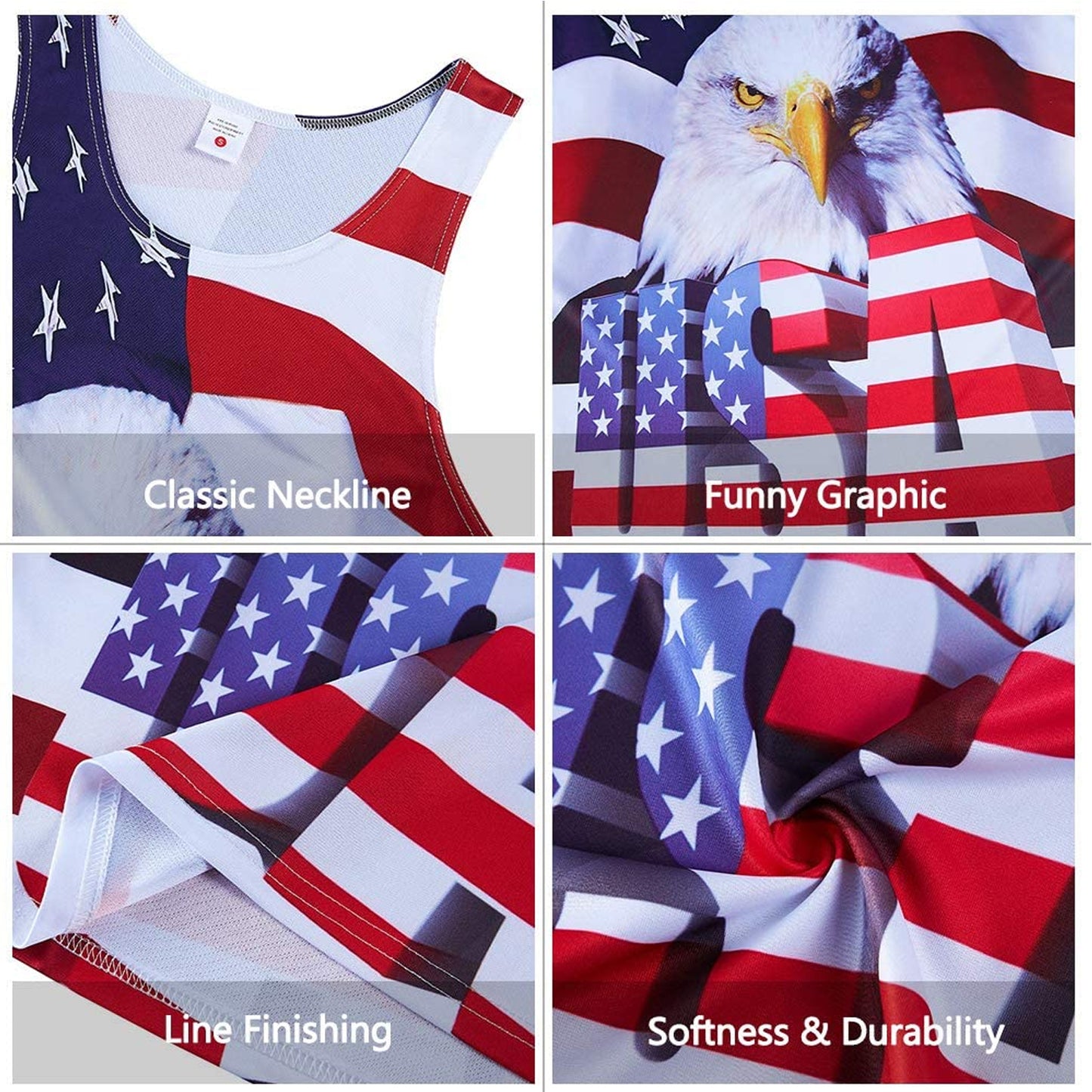 The USA Flag Eagle Funny Tank Top