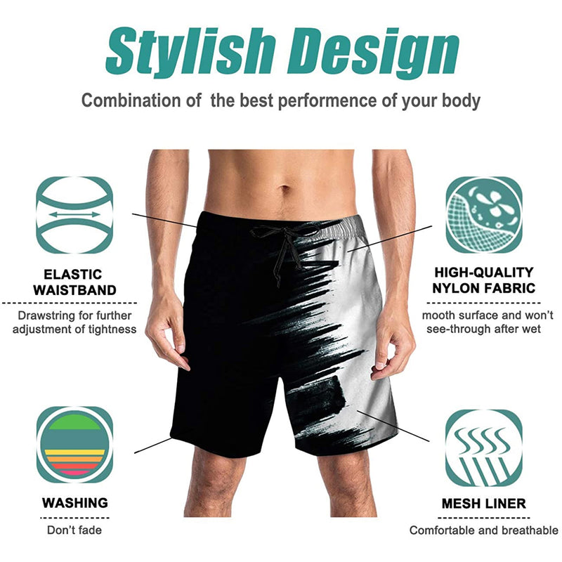 Black White Graffiti Funny Swim Trunks