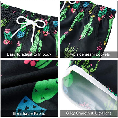 Lustige Boardshorts mit Kaktus-Motiv für Damen