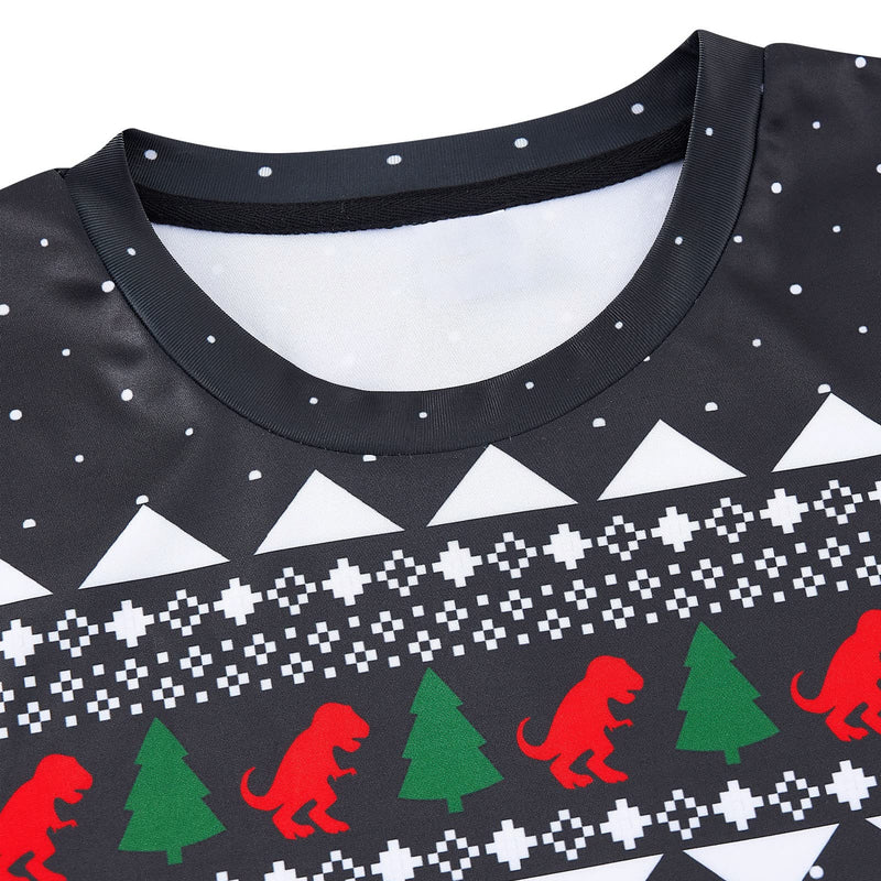 Music Dinosaur Black Ugly Christmas Sweater