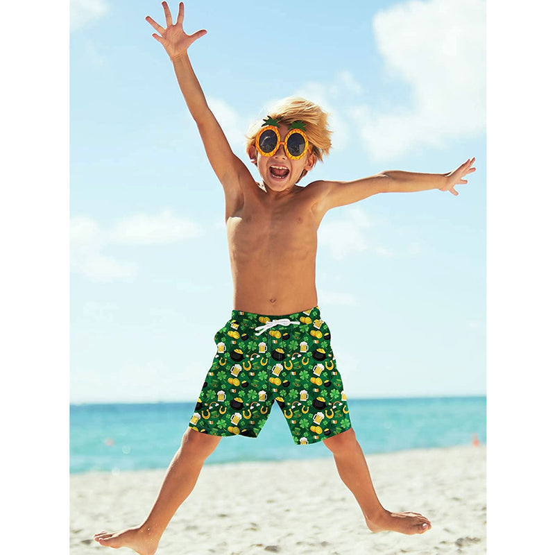 St Patrick's Day Shamrock Funny Boy Swim Trunk