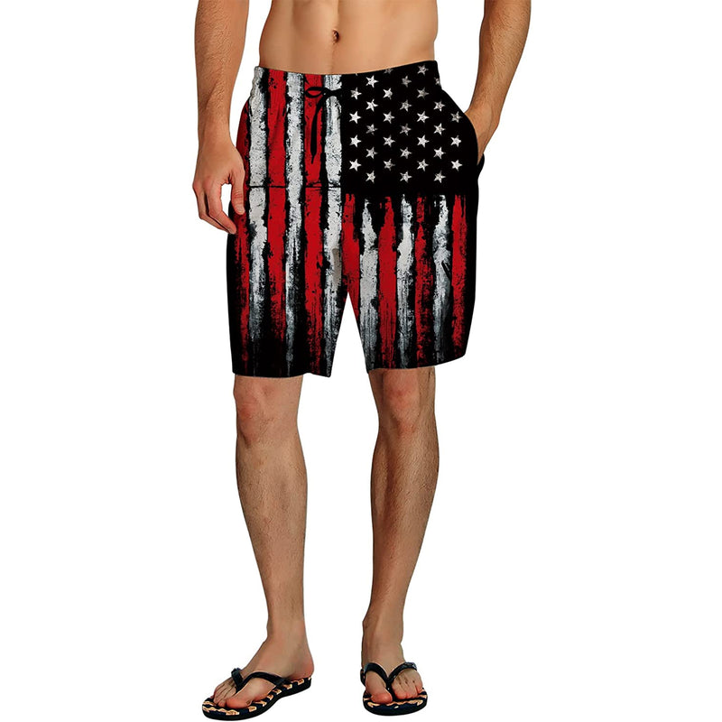 Melting American Flag Funny Swim Trunks