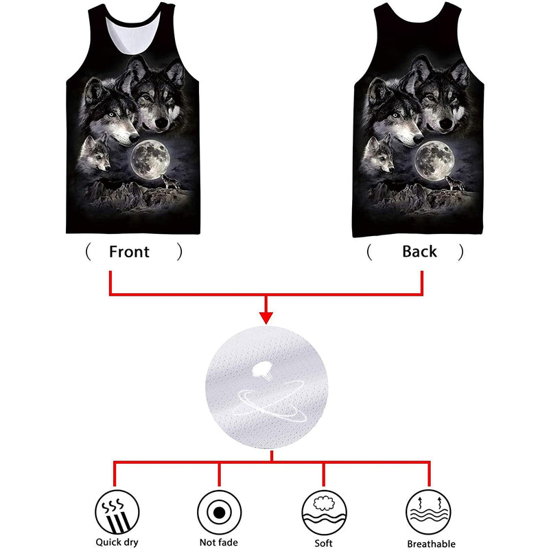 Moon Wolf Funny Tank Top