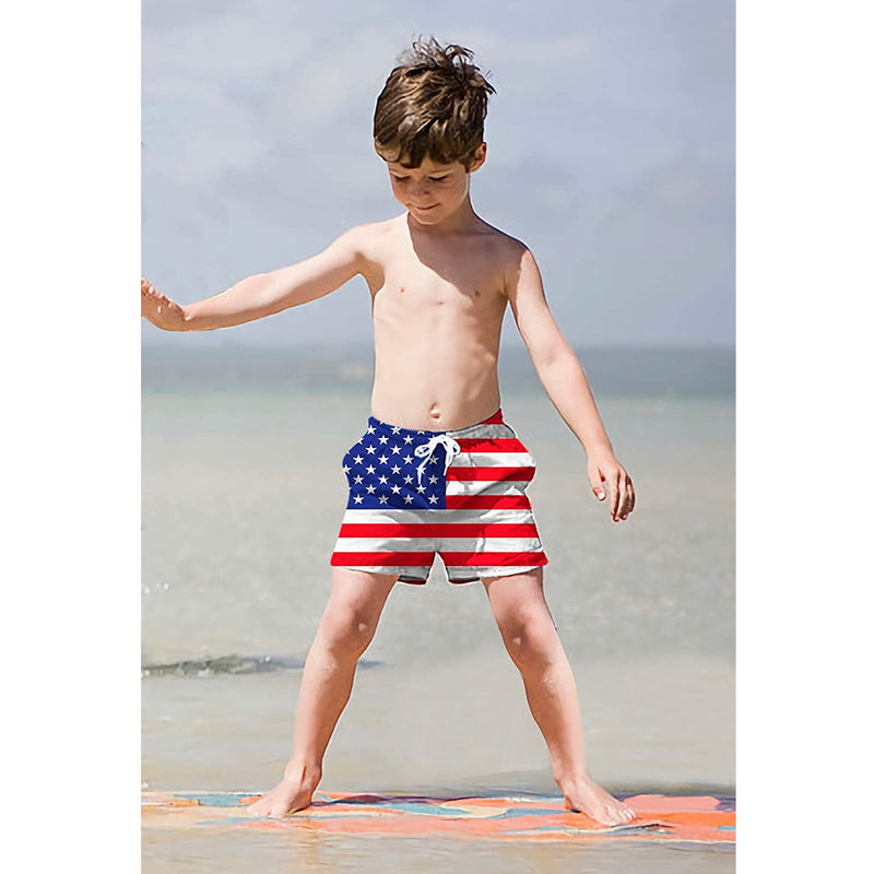 American Flag Funny Boy Swim Trunk