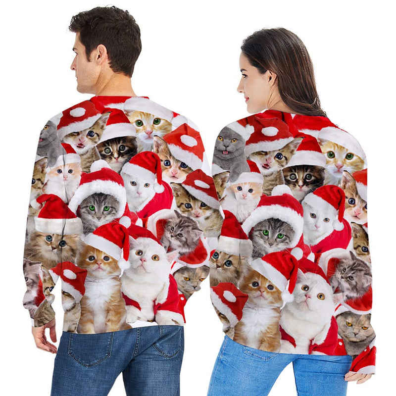 Cute Hat Cats Ugly Christmas Sweater
