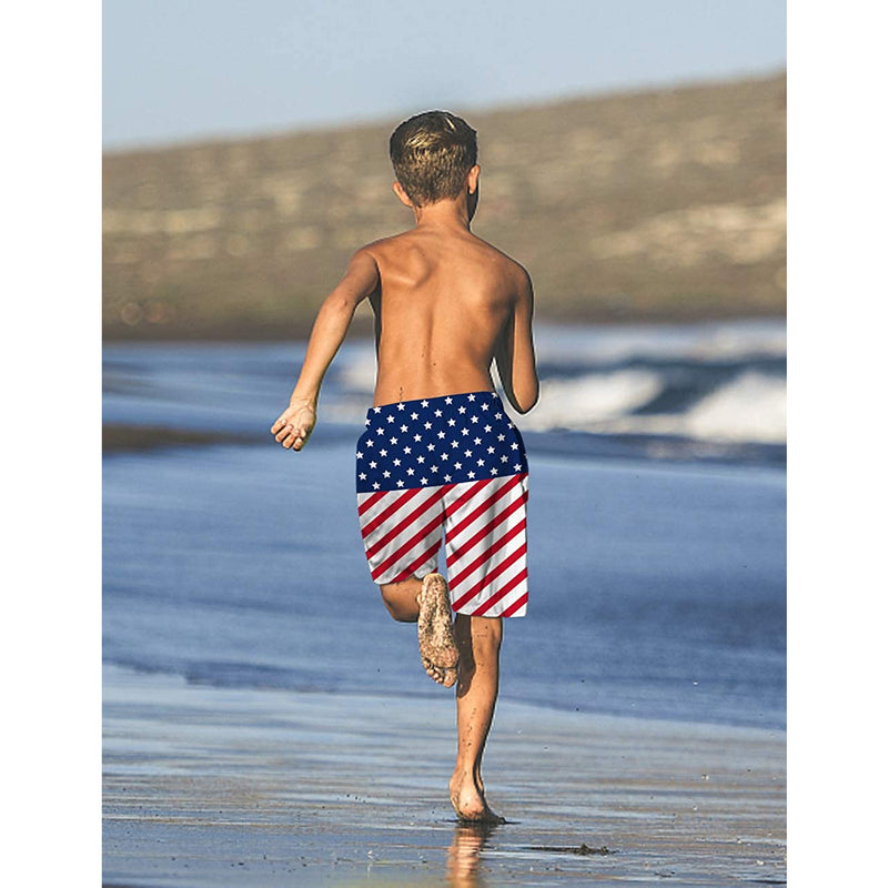 American Flag Funny Boy Swim Trunk
