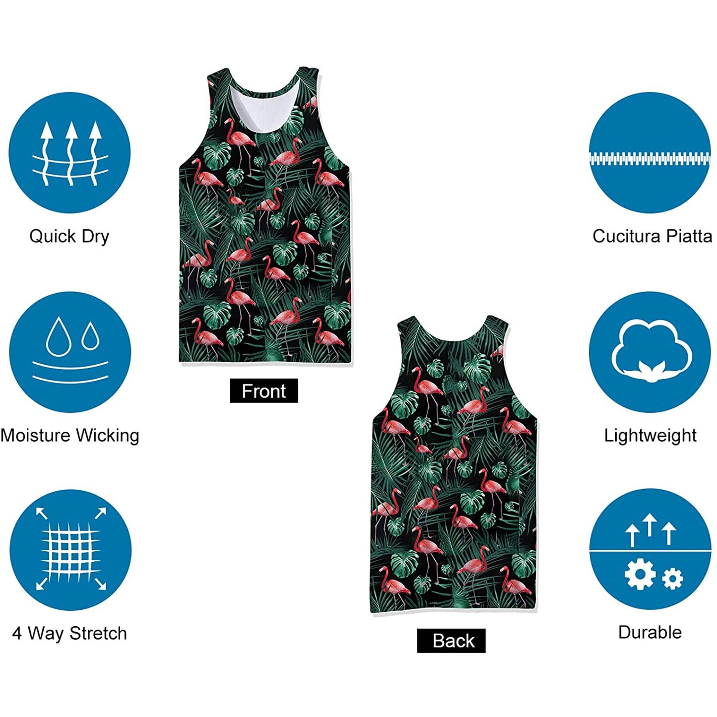 Groene blad flamingo's grappige tanktop