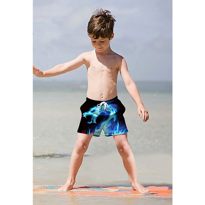 Blue Flame Dragon Funny Boy Swim Trunk